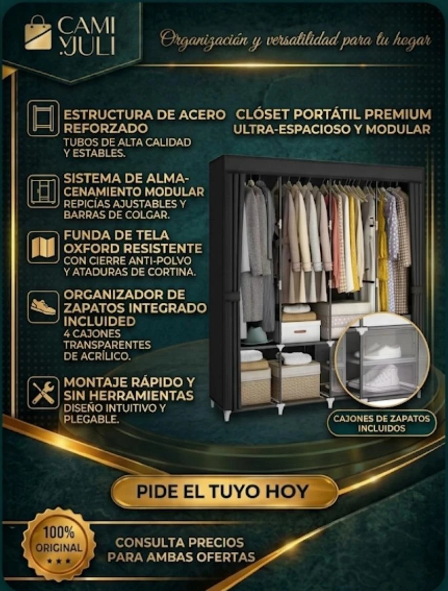 Closet portátil de 4 compartimientos's foto | CamiJuly  |  BizneCubano