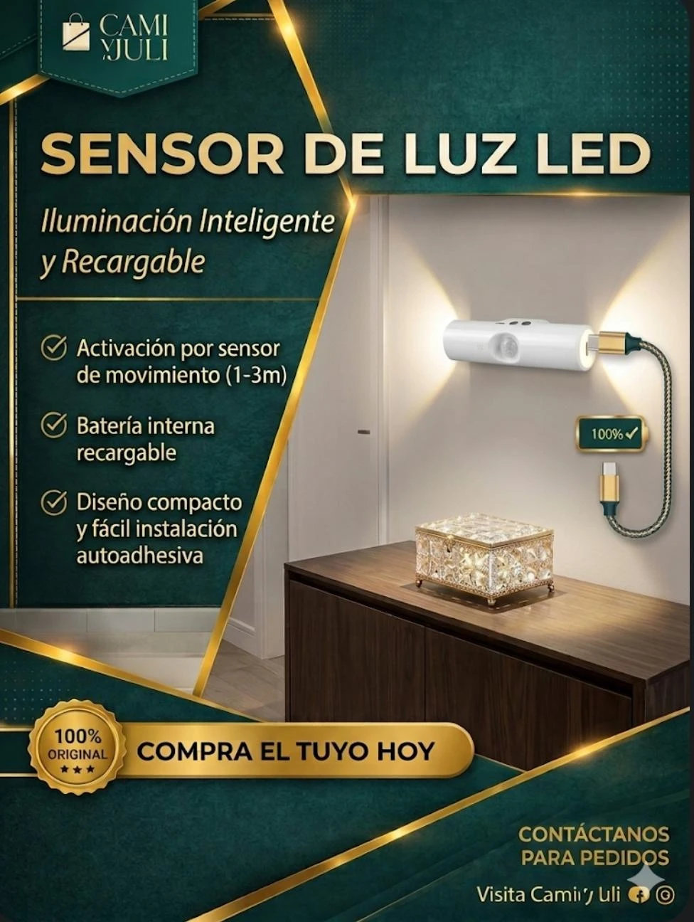 Sensor de Luz LED Recargable's foto | CamiJuly  |  BizneCubano
