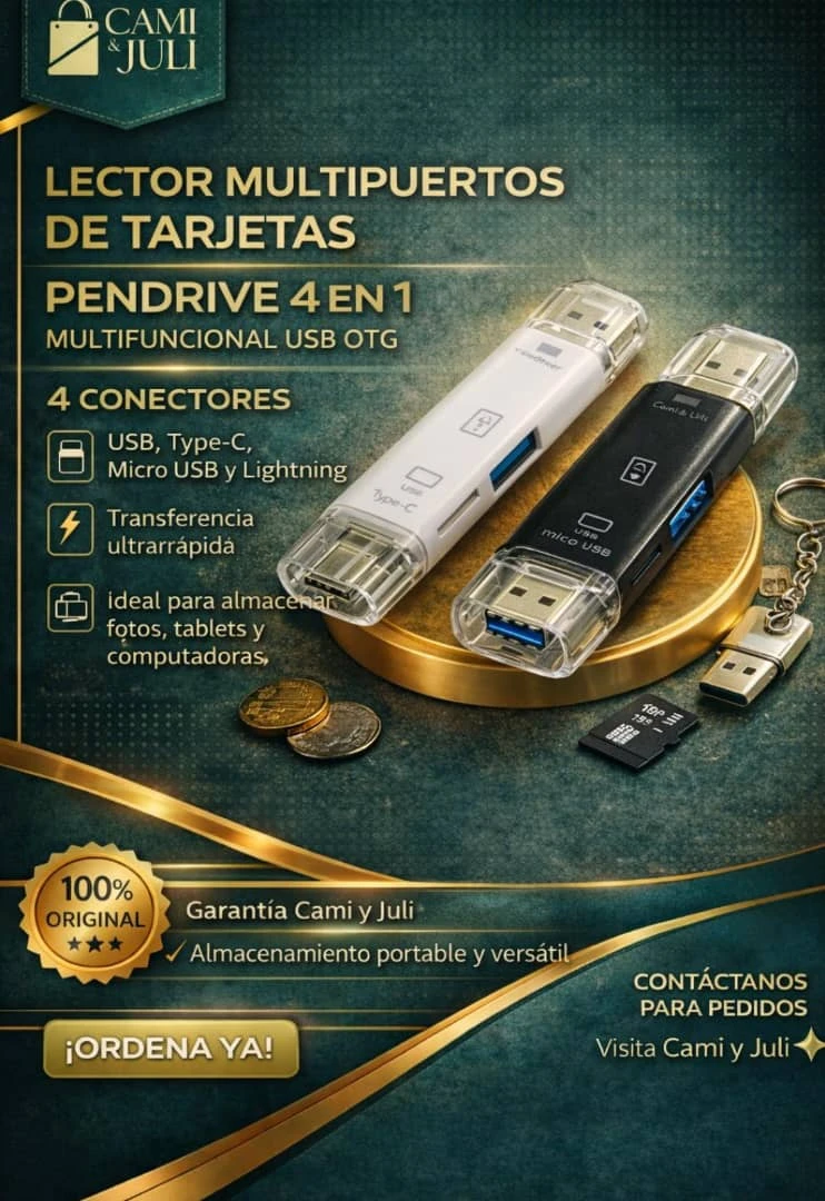 Lector de Tarjetas Multi-puerto (USB + Tipo-C)'s foto | CamiJuly  |  BizneCubano