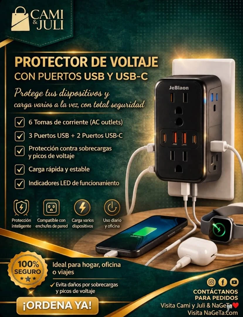 ⚡ PROTECTOR DE VOLTAJE CON USB Y USB-C's foto | CamiJuly  |  BizneCubano