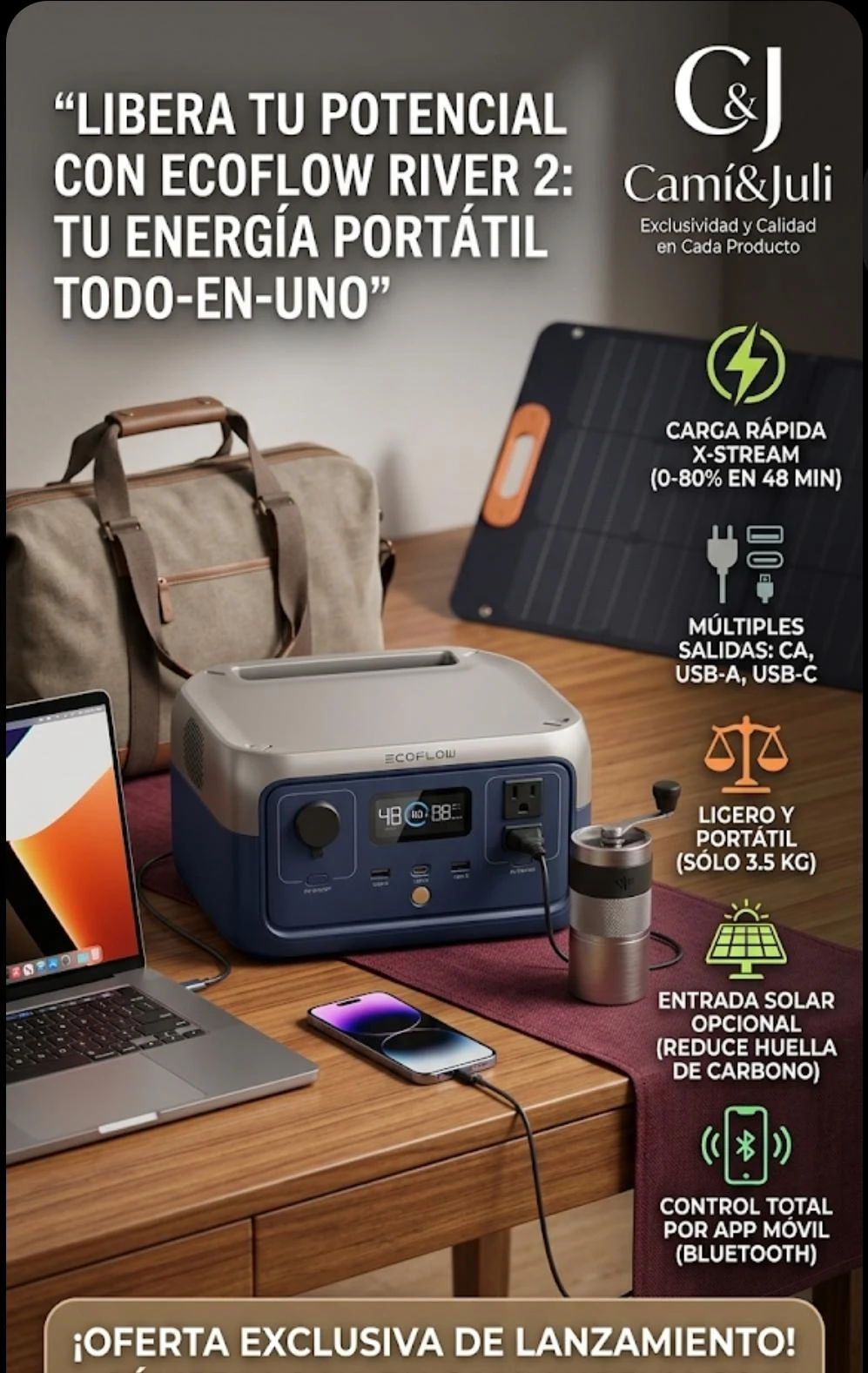 PLANTA ELÉCTRICA PORTÁTIL ECOFLOW RIVER 2 240's foto | CamiJuly  |  BizneCubano