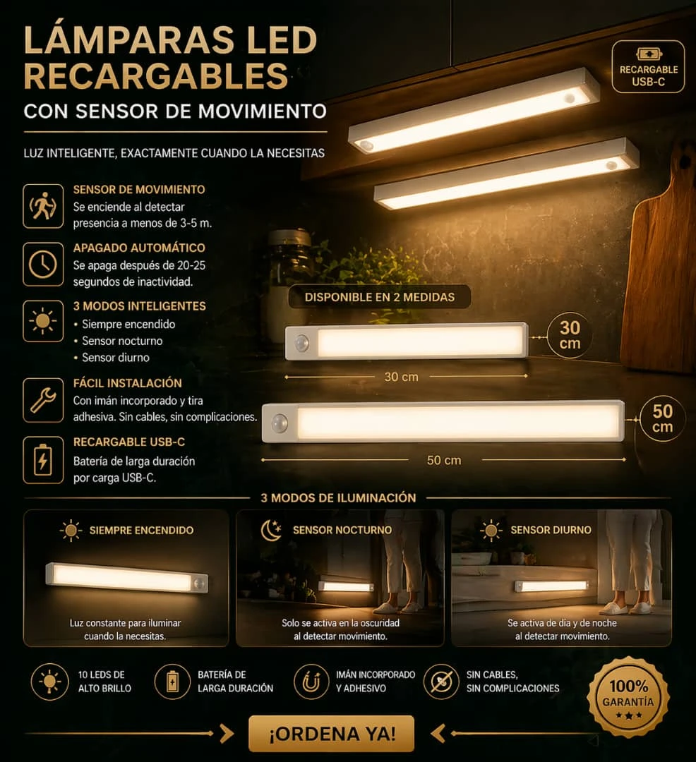 Lámpara recargable con sensor de movimiento's foto | CamiJuly  |  BizneCubano